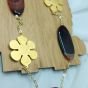 A necklace made of agate stones and gold-plated copper.