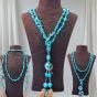 طقم عقد اسكارف وحلق واسوره من احجار الفيروز
