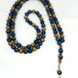 A 99-bead prayer necklace made from hematite stones.