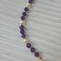 Purple agate  necklace with natural pearls 