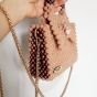 Beige velvet beaded bag