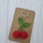 Crochet cherry keychain