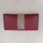 Genuine leather long wallet crocodile print 