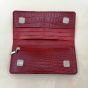 Genuine leather long wallet crocodile print 