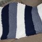  Blue handknitted blanket 