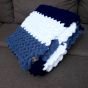  Blue handknitted blanket 