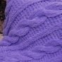 Purple cable puffy Blanket