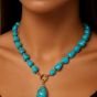 Turquoise stone necklace with stainless steel spacers