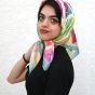 Vibrant Triangles - square Scarf