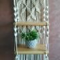 A macrame shelf 