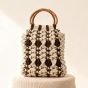 حقيبة يد مكرمية بوهو &ndash; لون كريمي وبني
