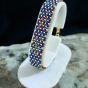 Shanjah blue bracelet with gold dots of Miyuki beads