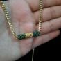 سلسال إسطوانة اخضر وذهبى من خرز الميوكى
