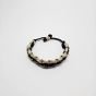 Onyx & Champagne Scalloped Macram&egrave; Statement Bracelet