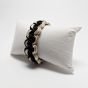 Onyx & Champagne Scalloped Macram&egrave; Statement Bracelet