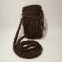 Macrame Phone Pouch - Crossbody Mobile Bag - Chocolate Brown