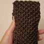Macrame Phone Pouch - Crossbody Mobile Bag - Chocolate Brown