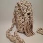 Macrame Phone Pouch - Crossbody Mobile Bag - Cream 