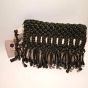 Macrame and linen Clutch - Olive Green
