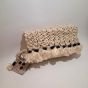 Macrame and linen Clutch - Cream 