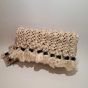 Macrame and linen Clutch - Cream 