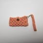 Macrame Wristlet Clutch - Salmon Pink