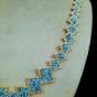 Turquoise rectangular necklace set made of Miyuki beads