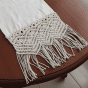 Linen and macrame table runner 160 x 40 cm - PURE