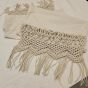 Linen and macrame table runner 200 x 40 cm - PURE