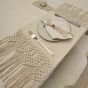 Linen and macrame placemat 45 x 30 cm set of 6 - PURE
