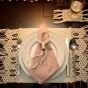 Linen and macrame placemat 45 x 30 cm set of 6 - PURE