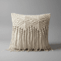 Macrame cushion cover  - PURE