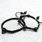 Macrame Bracelet Set of 2 - Adjustable Wooden Bead Bracelets