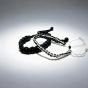 Handmade Black & White Macrame Bracelet Set &ndash; Adjustable Square Knot Duo