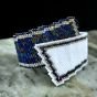 Two-tone blue and white gradient design bracelet made of Miyuki beads