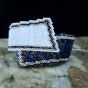 Two-tone blue and white gradient design bracelet made of Miyuki beads