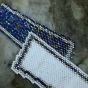 Two-tone blue and white gradient design bracelet made of Miyuki beads