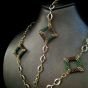 3D green square necklace set made of Miyuki beads