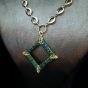 3D green square necklace set made of Miyuki beads