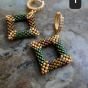 3D Square hoop earrings made from Miyuki beads (3 shapes)