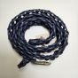 Handmade Navy Blue Macrame Belt - Braided Cord Belt with Silver Buckle
