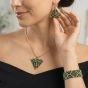 Green snakeskin pattern design set with Miyuki beads