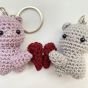 Crochet couple bears keychains