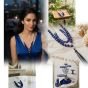 Royal blue pearl necklace