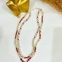 Ruby Pearl Elegance Necklace