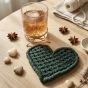Macrame heart coaster 
