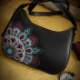 Handmade genuine leather mandala design bag