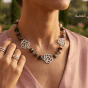 Agate and silver garden necklace