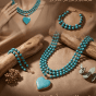 Royal turquoise heart set