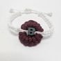 White cord bracelet with 3D-Printed letter B